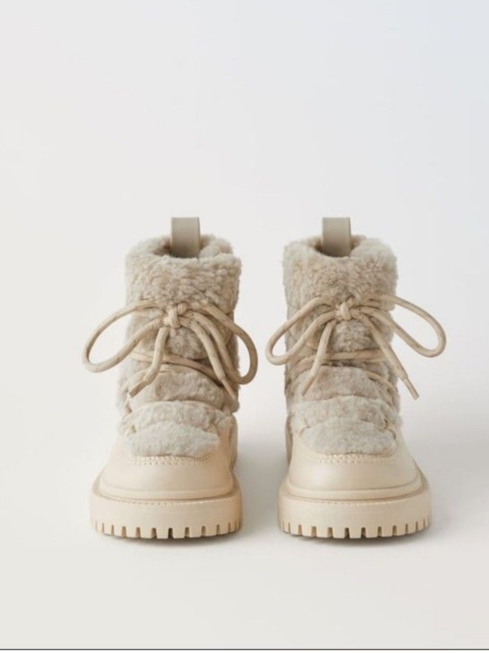 Zara Sherling lace up boots